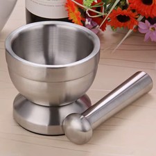Mini Edelstahl Knoblauch m&uuml;hle Metall M&ouml;rser Salz und St&ouml;&szlig;el Sockel Sch&uuml;ssel Neu