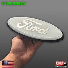 1pcs Ford F-150 F-250 F-350 White 9 Inch Logo Grille Tailgate Badge 2004-16