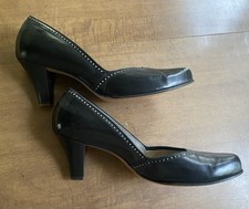 Vintage The United States Shoe Co Black Heels Size 10A narrow Red Cross Shoes
