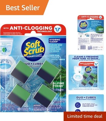 4-Count In-Tank Toilet Cleaner Duo-Cubes, Alpine Fresh - Anti-Clogging Formula