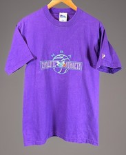   Rare Pro Player Purple Vtg 90s Embroidered Charlotte Hornets T-Shirt - Size M  
