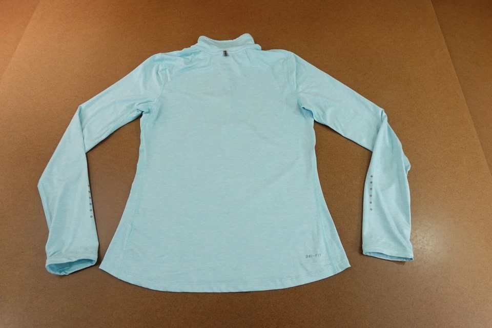Camiseta de corrida Nike feminina tamanho pequeno azul elemento 1/2 zíper pulôver manga longa - Imagem 4 de 4