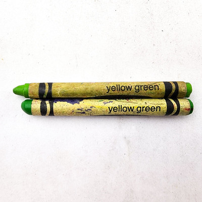Vintage Binney & Smith Crayola Yellow Green Crayons Lot of 2 Replacement