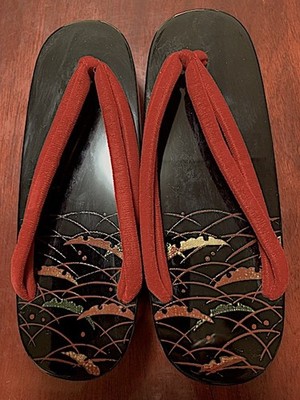 Tengu Geta Wooden Sandals 23cm x 5cm Traditional Japanese Footwear Used