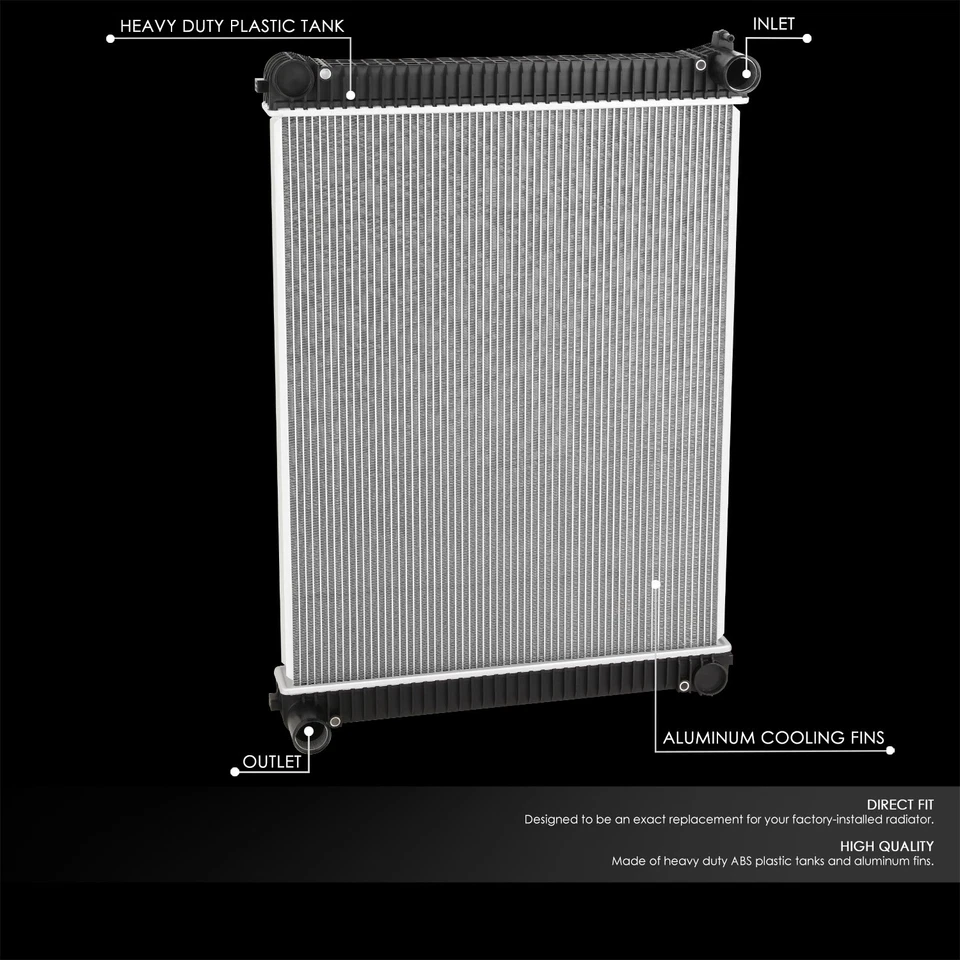 适用于 2004 - 2008 纯银卡车 L7500 L8500 LT7500 LT8500 铝 2 路散热器 — 第 2/4 张图片