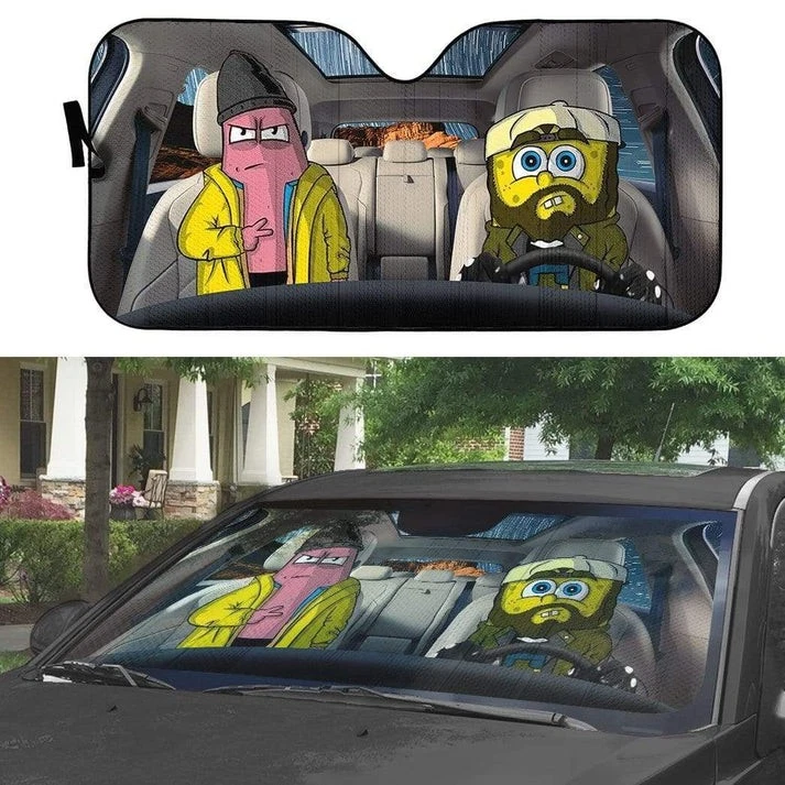 Spongebob and Patrick  Car Sunshade