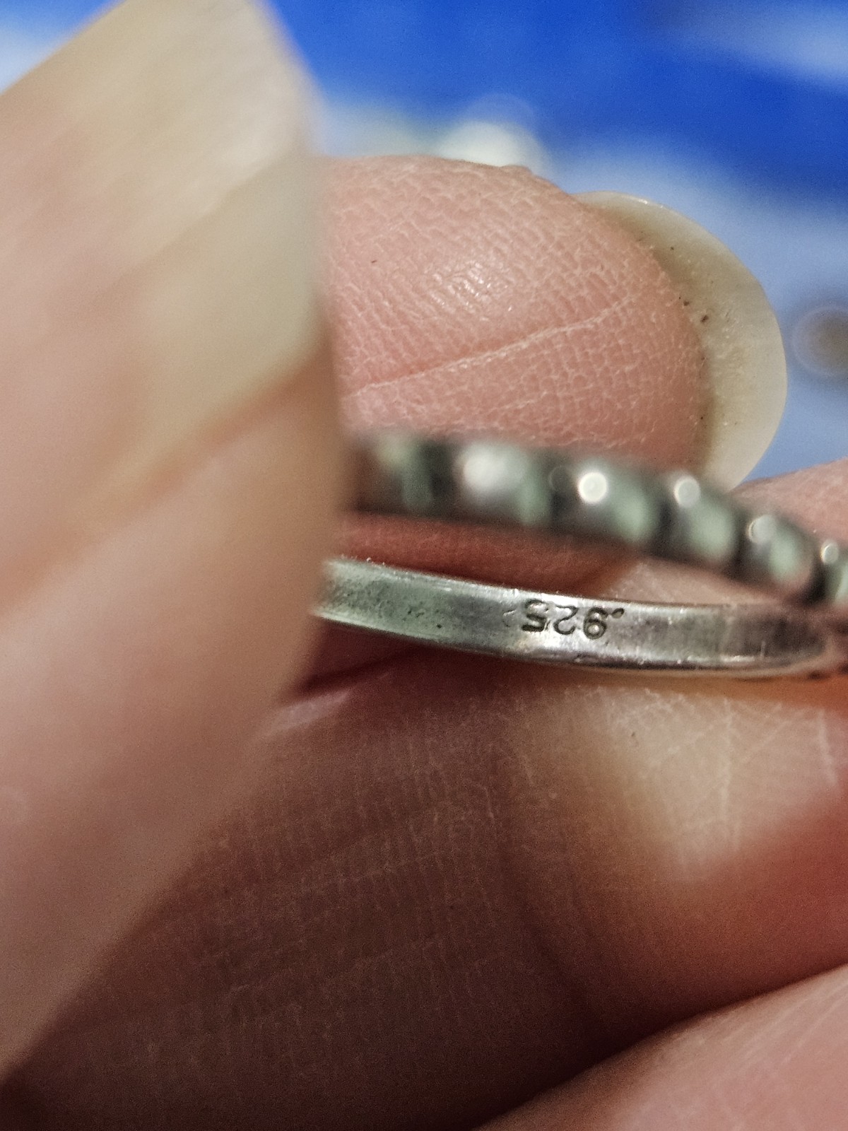 925 Sterling Silver Vintage Stackable Ribbed Band… - image 10