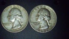 Lot of Two Silver Washington Quarters 1964 -D and 1953 -D 90% (1)