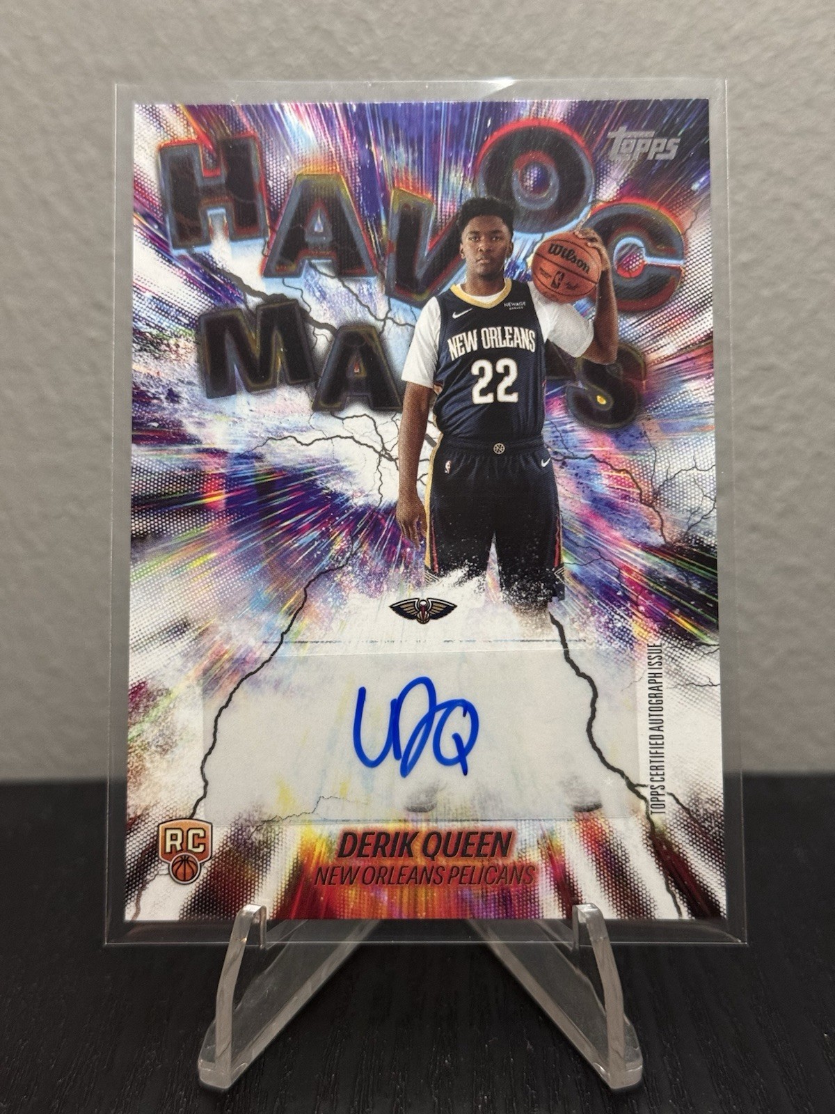 Derik Queen 2025-26 Topps Flagship #HM-DQ Havoc Marks Auto RC Rookie Pelicans
