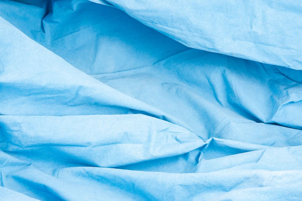 Hand Painted Muslin Backdrop Silverlake Light Blue Sky 20x9 ft Minimal Cloud - Image 4 of 4