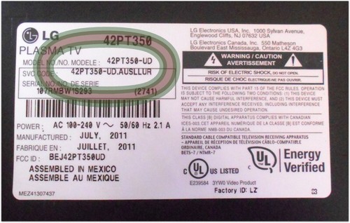 LG Main Board EBT61682501 for model 42PT350-UD.AUSLLUR; XLNT - Picture 2 of 8