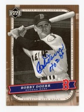2005 UPPER DECK UD CLASSICS BASEBALL BOSTON RED SOX SIGNED CARD BOBBY DOERR #12 