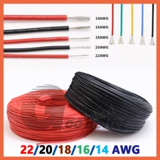 22/20/18/16/14 AWG Flexible Silicone Wire Cable Various Colors Tin Copper 6KV