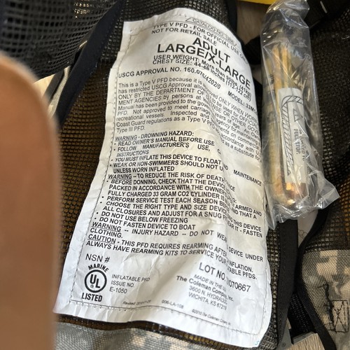 Stearns Floatation Hunting Vest USCG Approved Camo Life Jacket Adult L/XL TYPE 3 - Picture 6 of 11