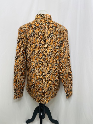 Herren Hemd Large Silber Stone Orange Paisley Col. Button-Down Modern Fit - Bild 3 von 11