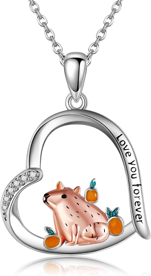 JERWLI Capybara Sarmband van 925 sterling zilver, voor dames en meisjes, Capybara-liefhebbers, 7 inches, Sterling zilver, zirkonia-gemstone