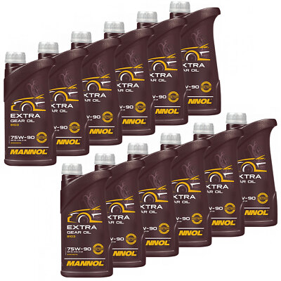 MANNOL Getriebeöl 12x 1Liter Extra 75W90 API GL 4 Schalt Getriebe Oel Öl