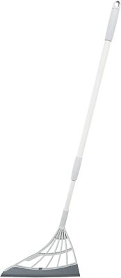 Full Surface Silicone Broom, Scraper, Pet Hair Remover - Cleans Glass (Gray)