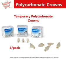 MARK3 Dental Temporary Polycarbonate Crowns All Sizes Swiss Made Box/5