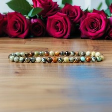 Natural African Turquoise 4mm beads Healing Bohemian women men stretch bracelet