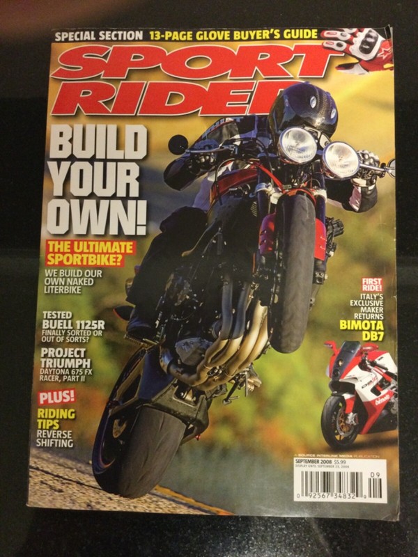 Sport Rider September 2008 Buell 1125R Bimota DB7 Colin Edwards John Hopkins