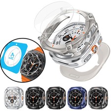 Metal Hard Case Tempered Screen Protector For Samsung Galaxy Watch 7 Ultra 2024