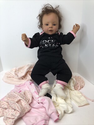 21  Artisan Vinyl Baby Weighted Doll African American Laura Tuzio Ideal Reborn O