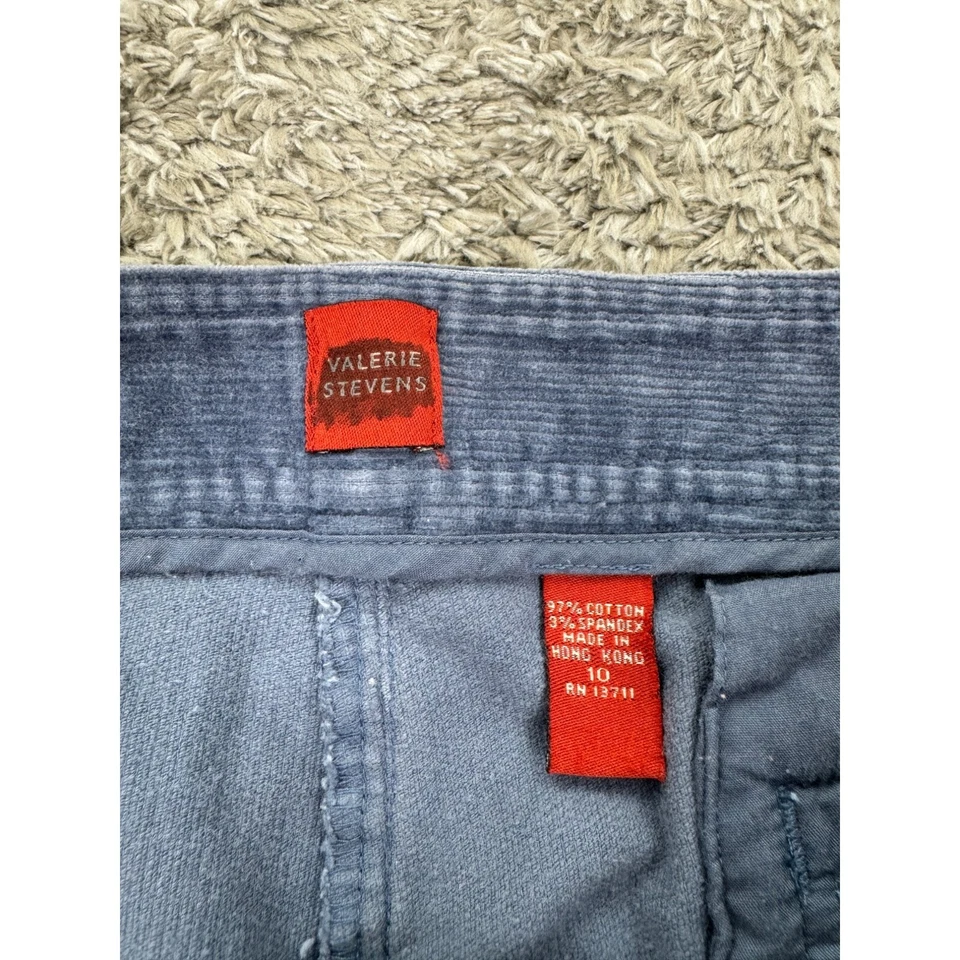 Pantalones Valerie Stevens Mujer 10 32x30 Azul Pana Acampanado Pierna Ancha De Colección Años 90 Y2K Foto 3 de 4