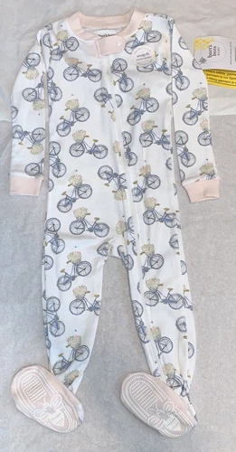 Burt's Bees Baby Sleep & Play Pajamas Zip-front Non-slip Footed Pjs Organic 24M