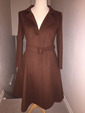 Oscar De La Renta Wool Brown Coat Italian Size 40