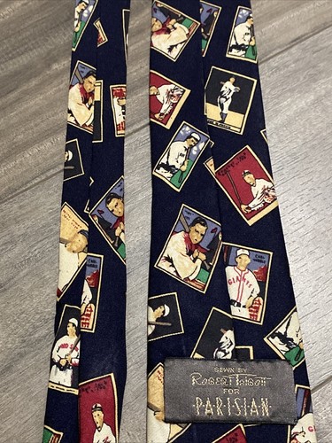 Robert Talbott Boys Youth Silk Necktie USA Multicolor Baseball Sports Cards EUC - Picture 8 of 12
