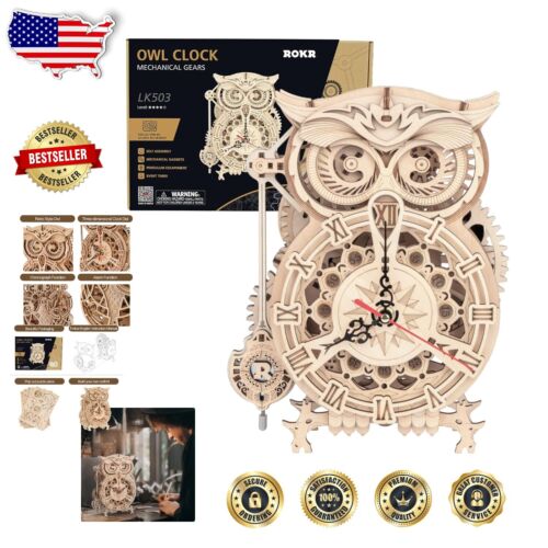 Handcrafted 3D Owl Clock Puzzle with Timer - Perfect Gift for Puzzle Lovers