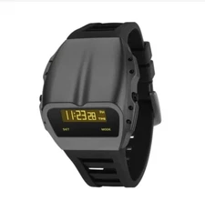Ultra Modern Retro LED electronic Wirst watch Black Yellow