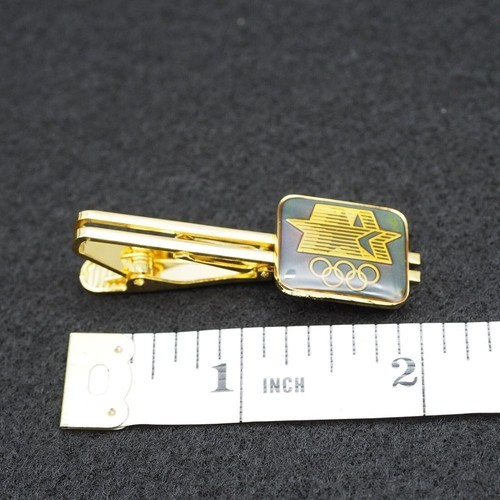 1980s Olympics Brother Gold Tie Clip + Box - Picture 12 of 12