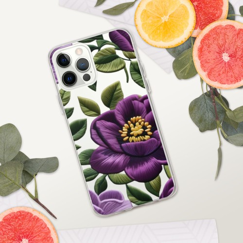 Purple Flower Clear Case for iPhone® - Picture 7 of 25