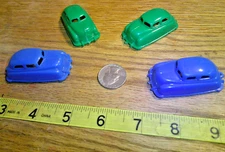 vintage lot 4 small wyandotte transporter sedan cars 2 dif colors OLD marked y+.