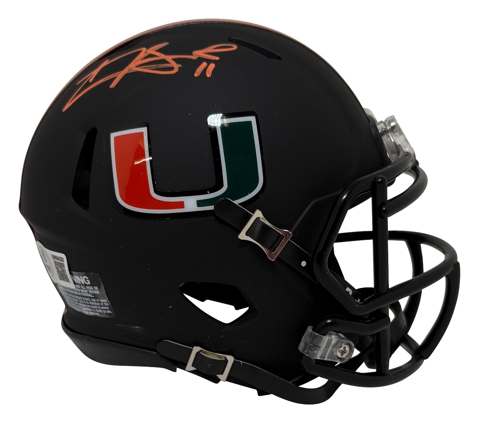 Carson Beck Autographed Signed Miami Hurricanes Eclipse Mini Helmet BAS COA 