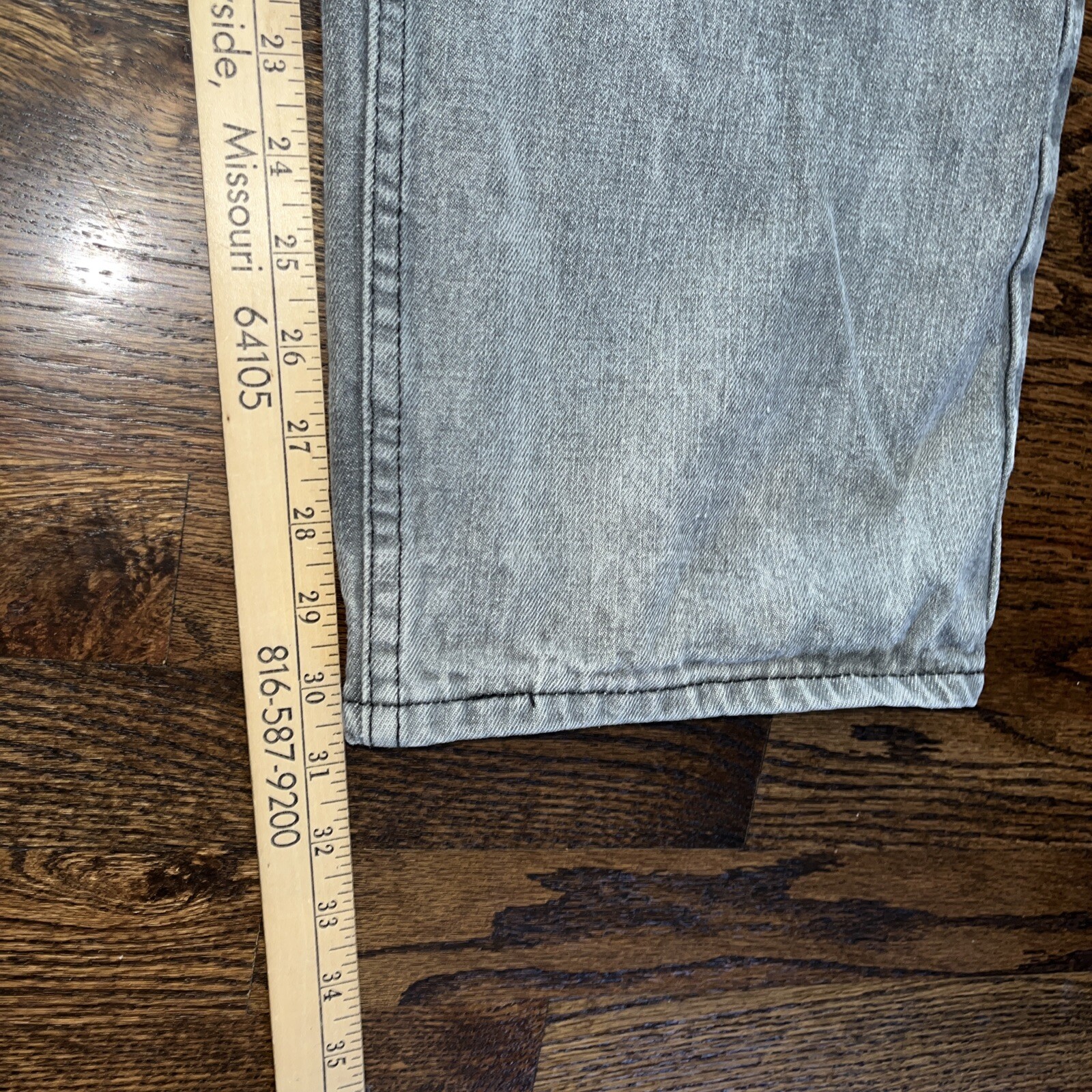 Old Skool Jeans 44 X 30.5 Gray Relaxed Straight Embroidered Streetwear Denim - View 9