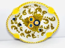 Vintage Small Italian Ceramic Ashtray Trinket Dish 5”  x 6”