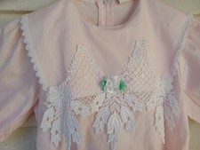 Vintage Peaches N Cream Dress Girls siz talia 10 Prairie Peasant Floral Paisley