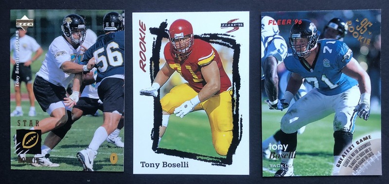Tony Boselli Three (3) Card Rookie Lot 1995 Upper Deck Fleer Score RCs NFL HOF