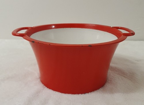 🔶️ROSENLEW FINLAND RED CAST IRON DUTCH OVEN TIMO SARPANEVA VINTAGE MCM IITTALA - Picture 8 of 13