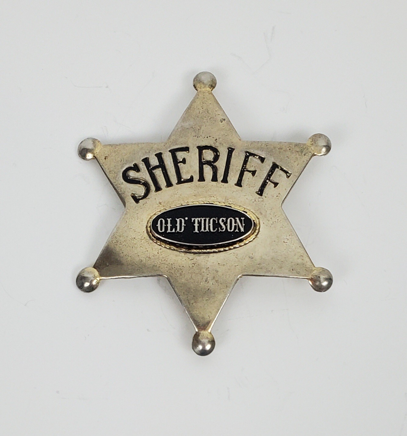 Vintage Old Tucson Sheriff Pin by Fort Metal Gold Tone Gem