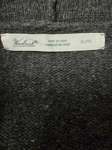 Woolrich Lambswool Long Cable Cardigan Zip Sweater XL grau Kapuze Kunstfellgürtel - Bild 9 von 12