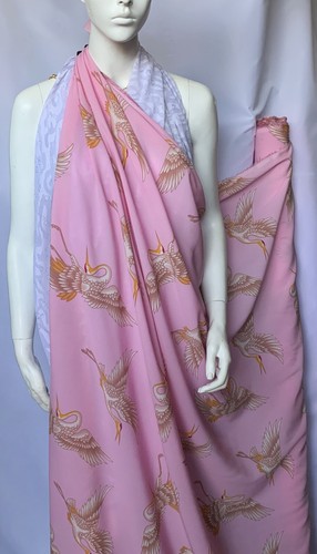 SUMMER/SPRING PRINTED POLYESTER FABRIC : BIRDS : 150CM WIDE : #CEP8 - Foto 2 di 41