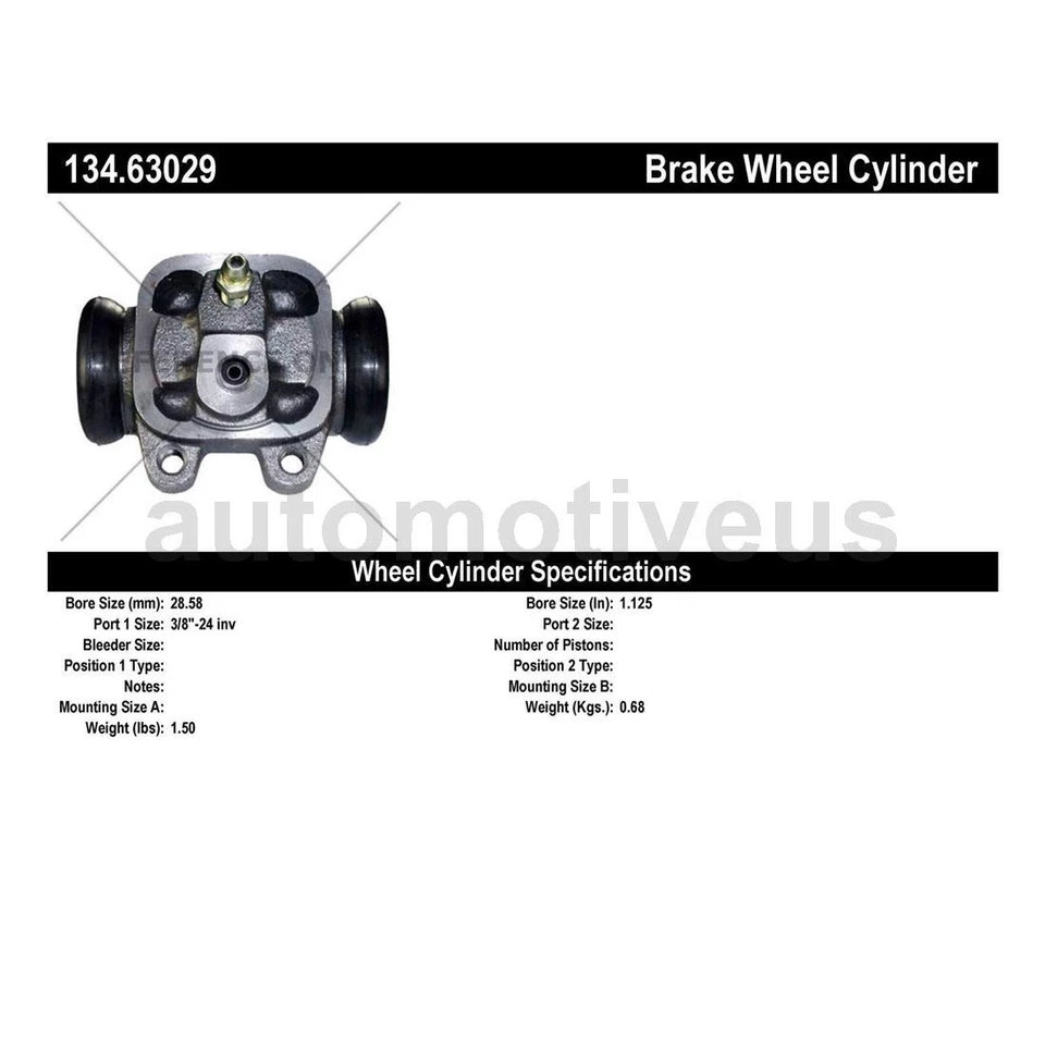Cilindro de rueda de freno de tambor trasero 2X para Plymouth Belvedere 1957 1958 1959 1960 61 Foto 3 de 4