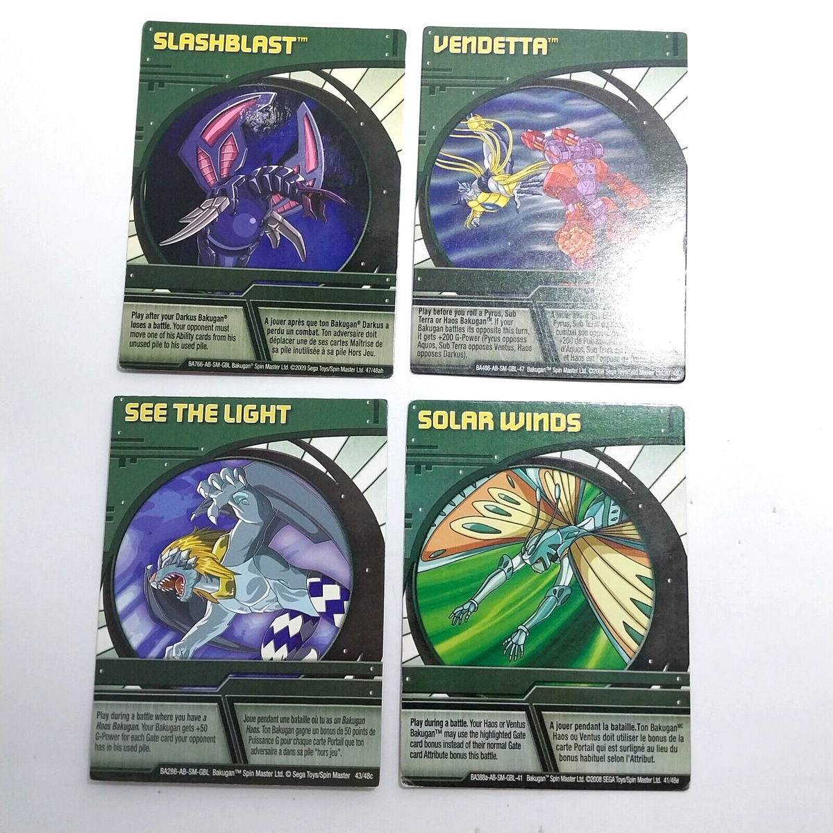 X4 Bakugan Ability Card Slashblast Vendetta Solar Winds See The