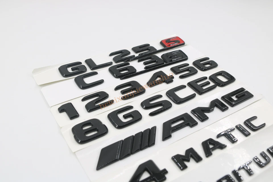 PARA MERCEDES BENZ GLA X156 NEGRO BRILLANTE SET AMG GLA180 INSIGNIAS EMBLEMAS PEGATINA/ Foto 4 de 4