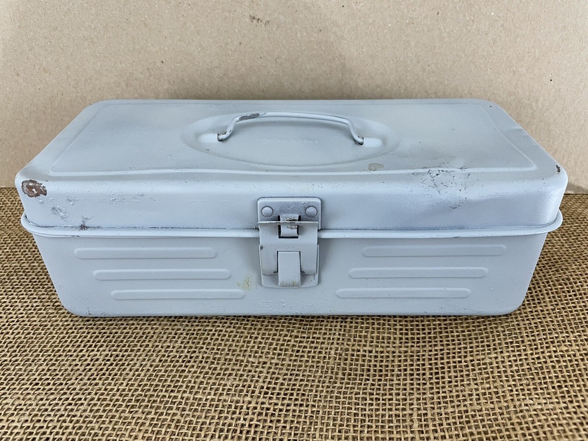 antique metal square tackle boxes Small Metal Steel Vintage Storage Money Tool Fishing Tackle Box