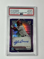 Dylan Crews 2024 Bowman Chrome Bowman 1st Purple Refractor Auto /250 PSA 8